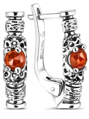 Серебряные серьги Yaffo с сердоликом