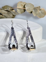 Серебряные серьги Yaffo с жемчугом и золотом