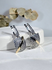 Серебряные серьги Yaffo с золотом