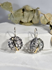 Серебряные серьги Yaffo с золотом