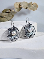 Серебряные серьги Yaffo с жемчугом