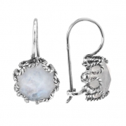 Серебряные серьги Yaffo с лунным камнем
