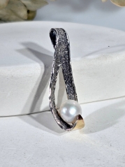 Серебряный кулон Yaffo с золотом и жемчугом