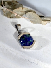 Серебряный кулон Yaffo с азуритом и золотом