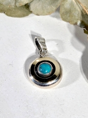 Серебряный кулон Yaffo с бирюзой и золотом
