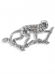 Серебряная брошь ALEXANDRE VASSILIEV с марказитами Swarovski  и гранатом